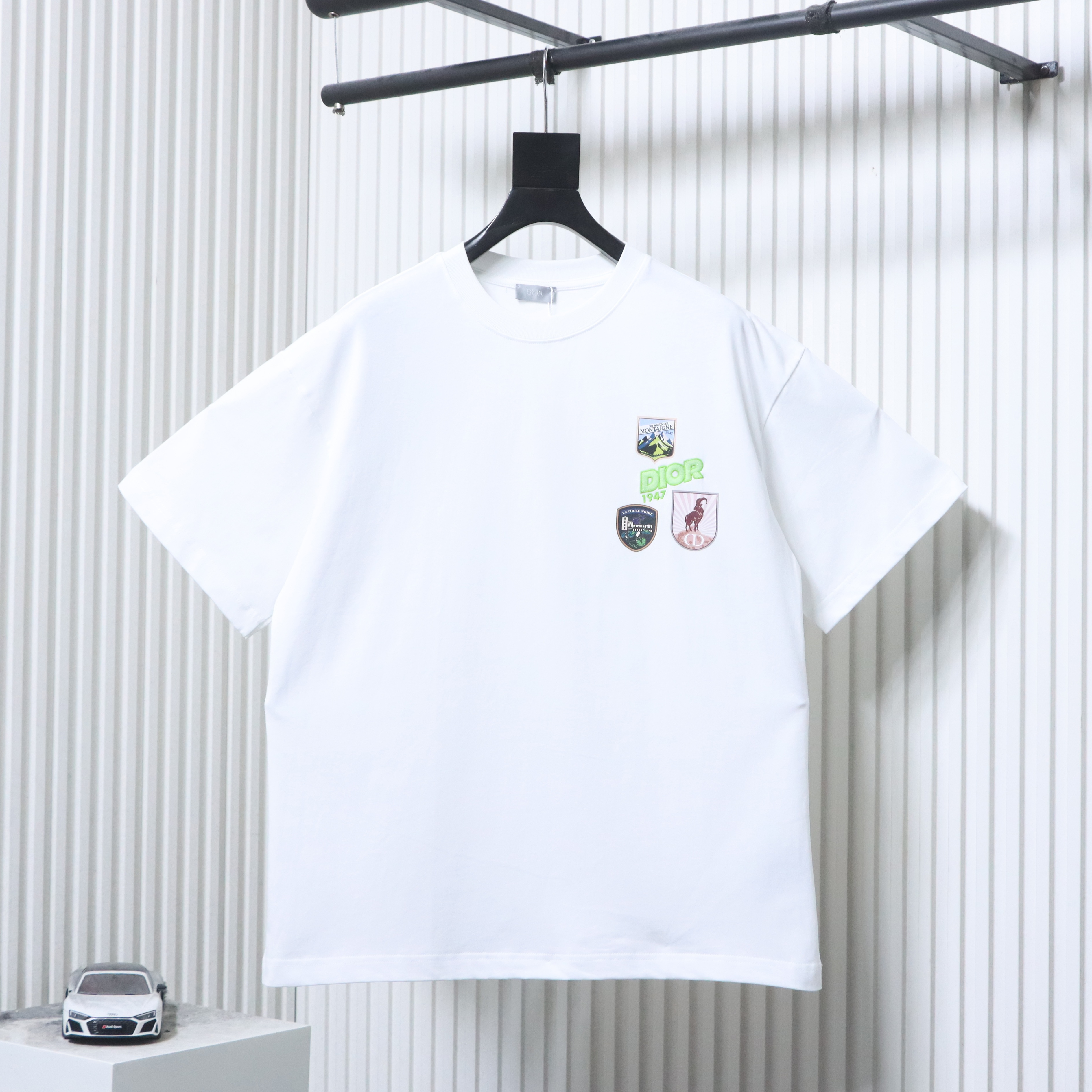 Dior Patch Embroidered Short Sleeve T-Shirt