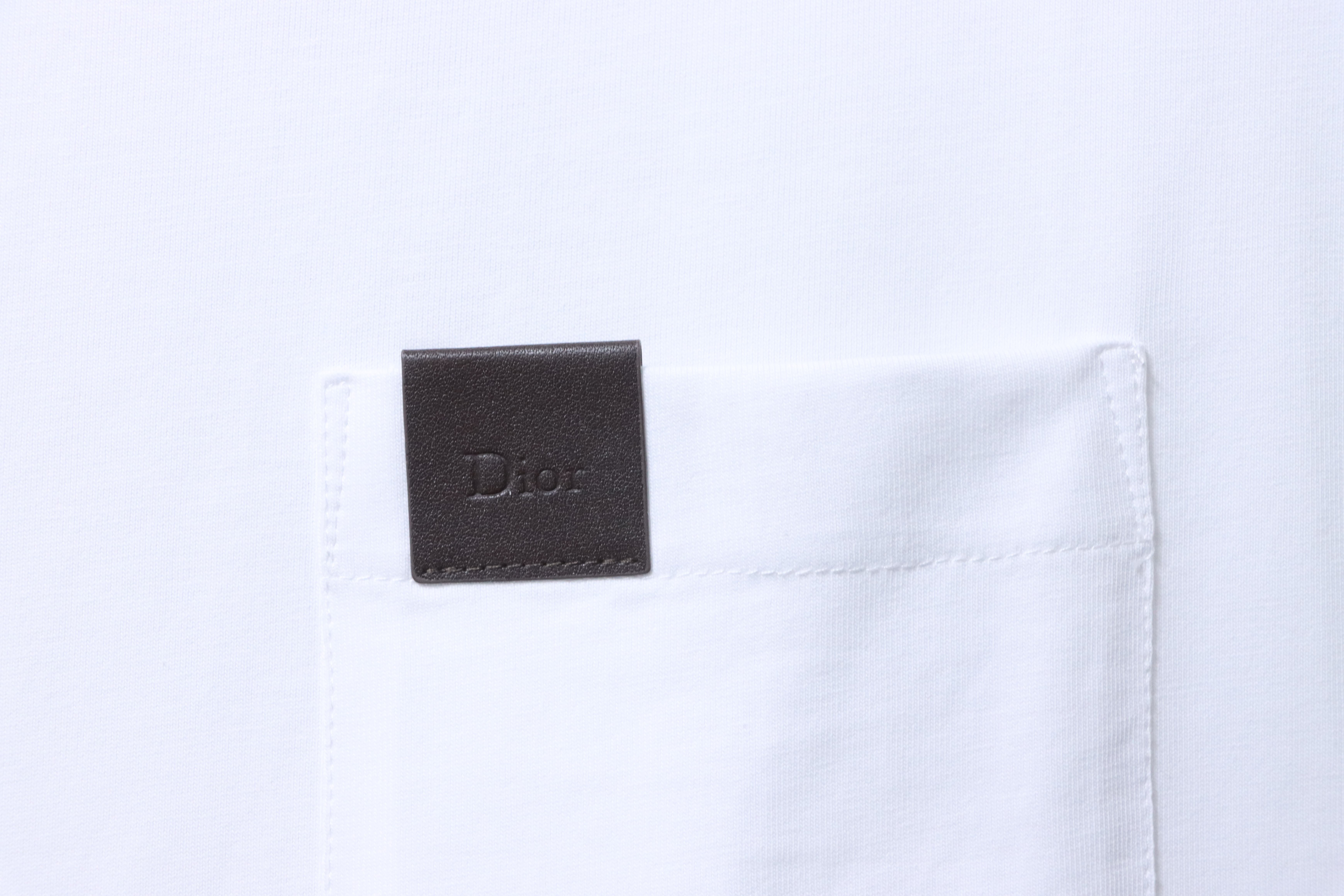 Dior Pocket Leather Label Short Sleeve T-Shirt