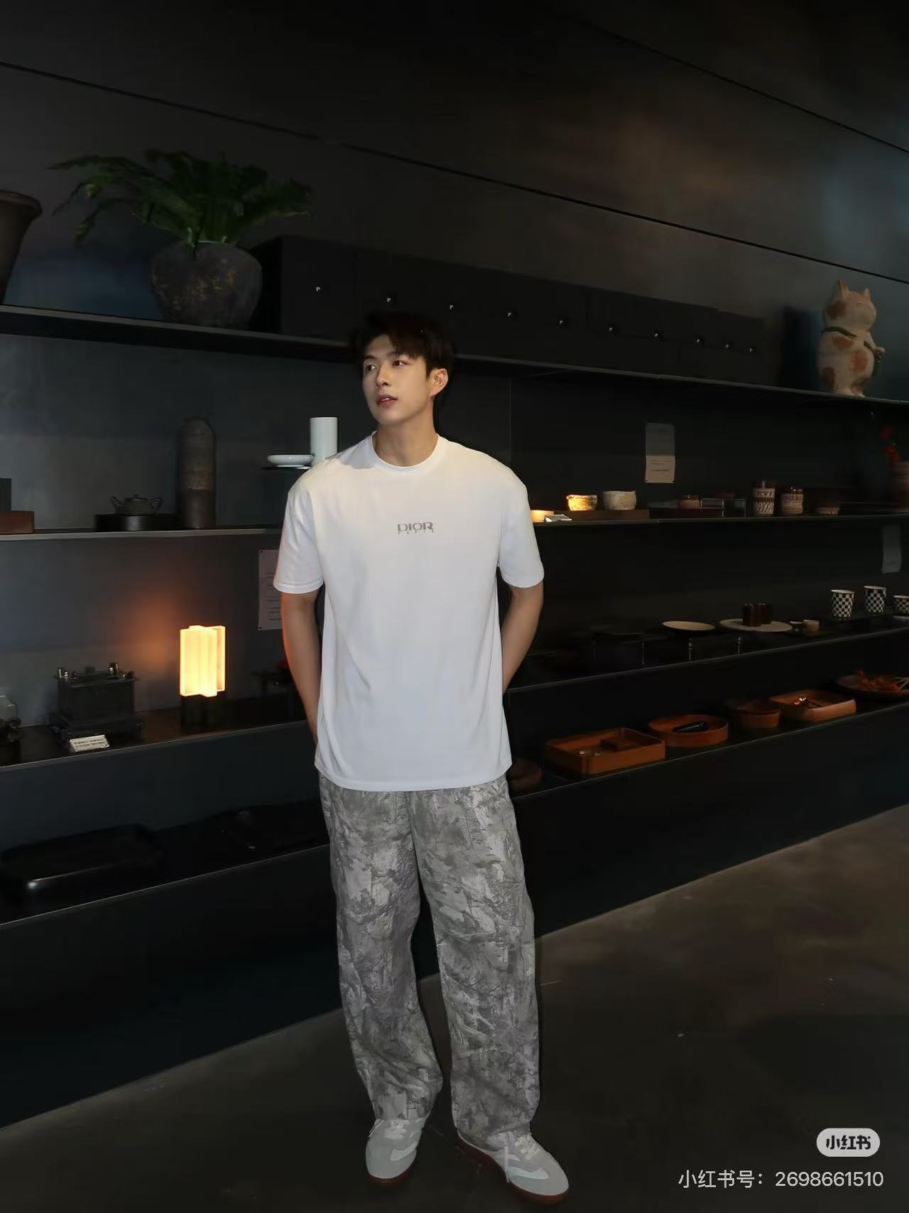 DIOR Reflective Print Triangle Icon Short Sleeve T-Shirt