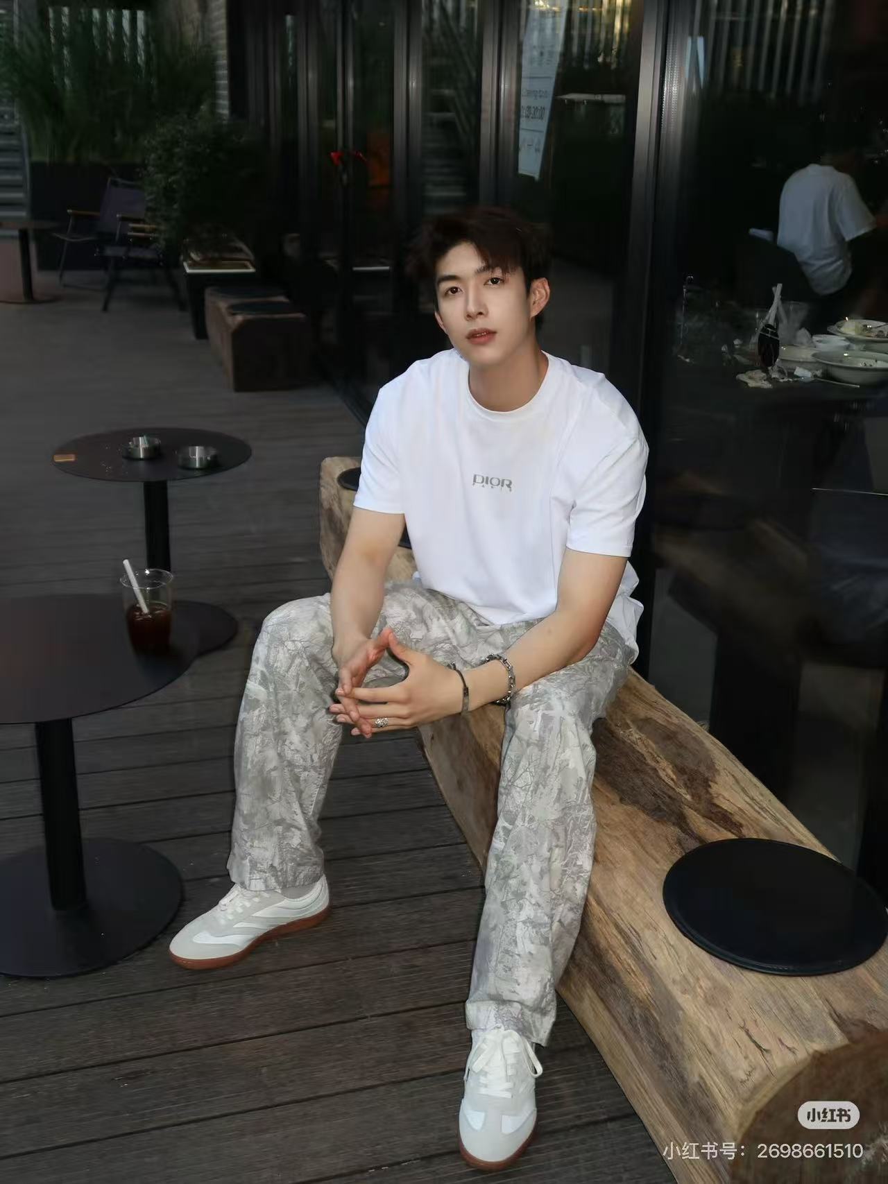 DIOR Reflective Print Triangle Icon Short Sleeve T-Shirt