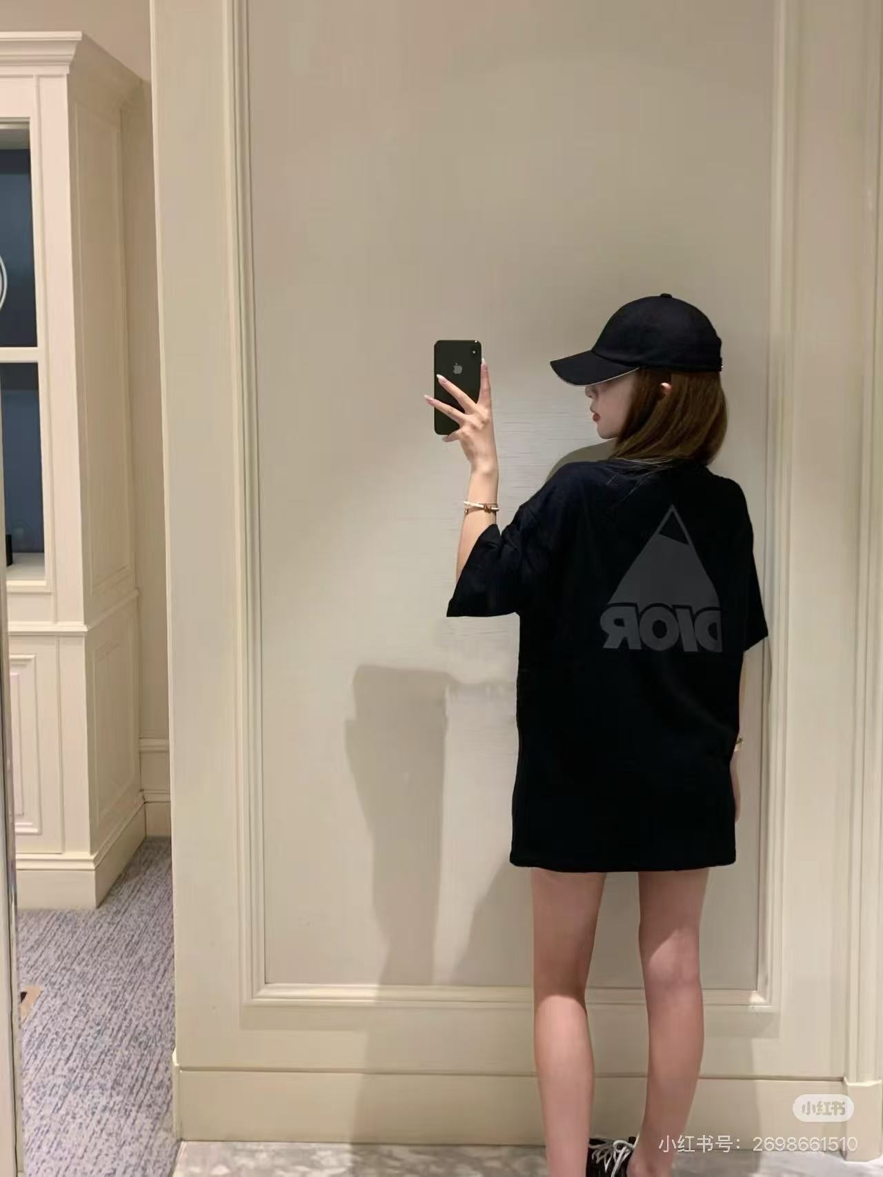 DIOR Reflective Print Triangle Icon Short Sleeve T-Shirt