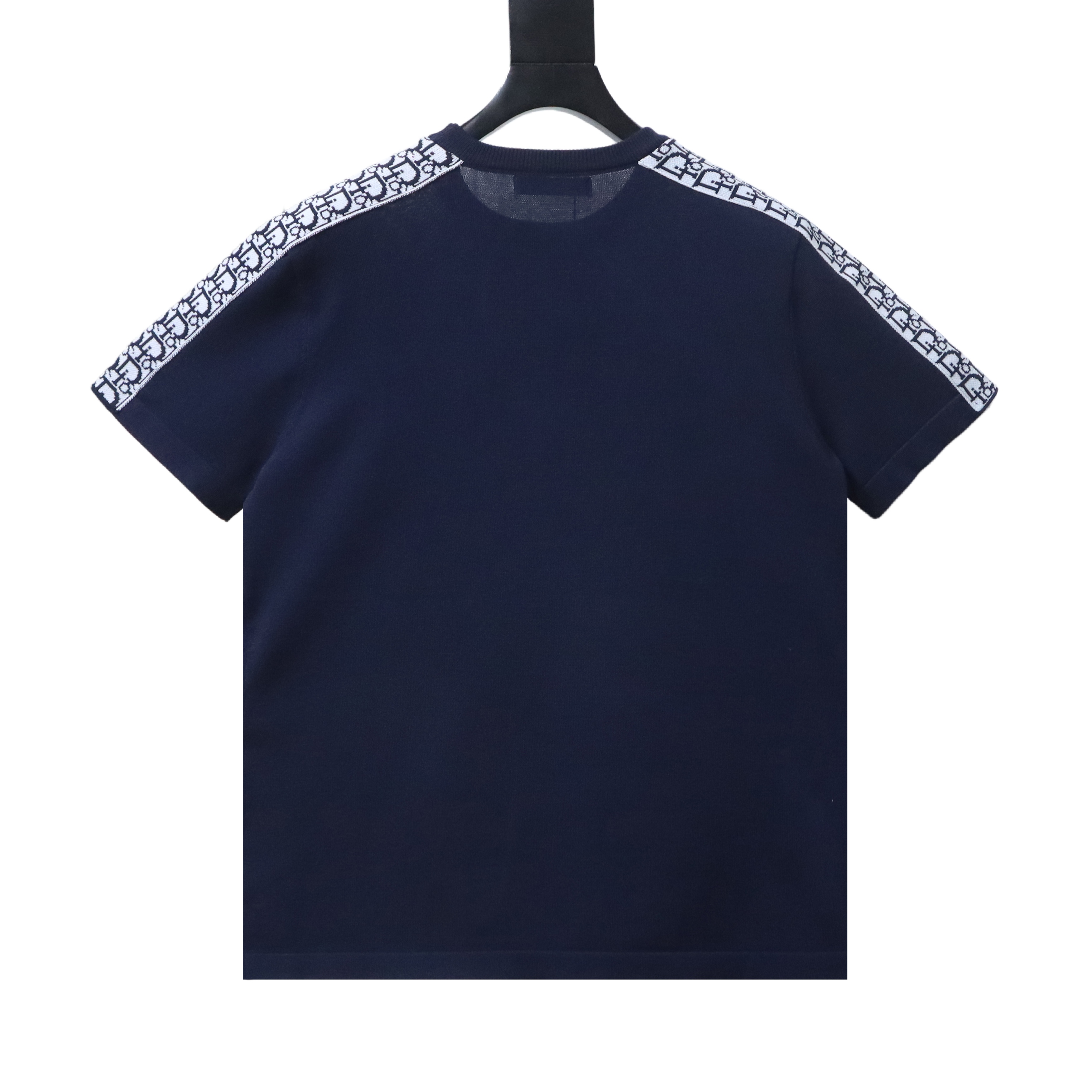 Dior Shoulder Jacquard Webbing Spliced Short Sleeve T-Shirt