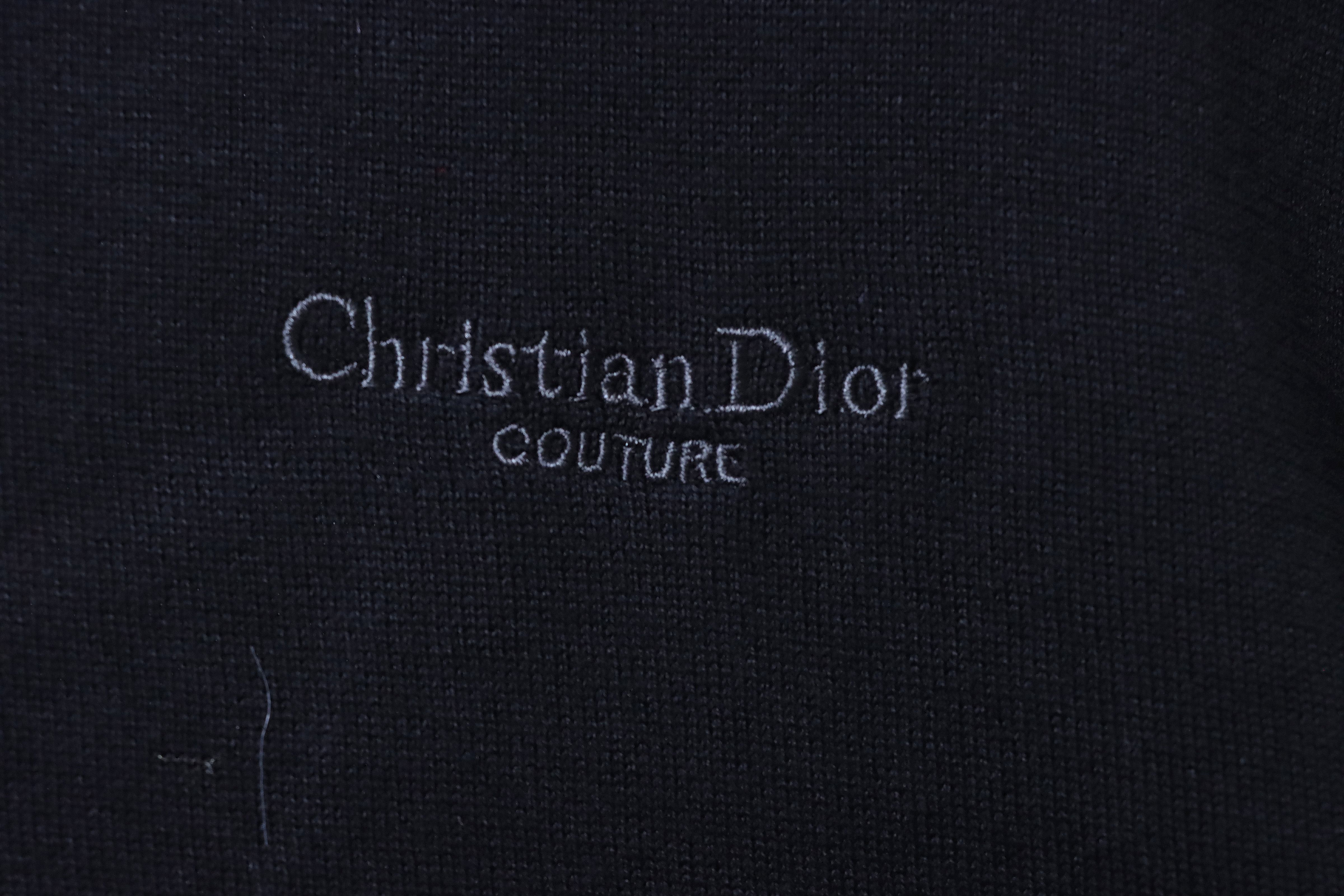 DIOR Small Logo Embroidered Knit Short Sleeve Polo Shirt