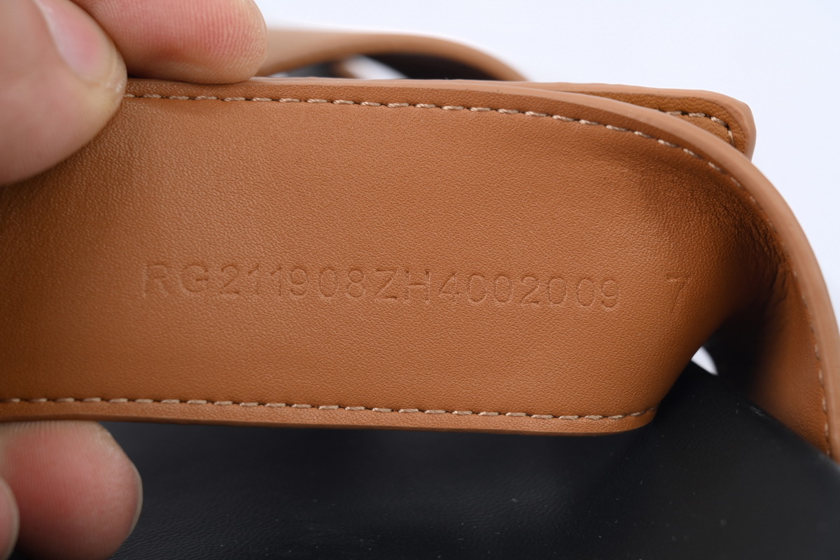Brown Leather HERMES Hermès Flat Slide Sandals