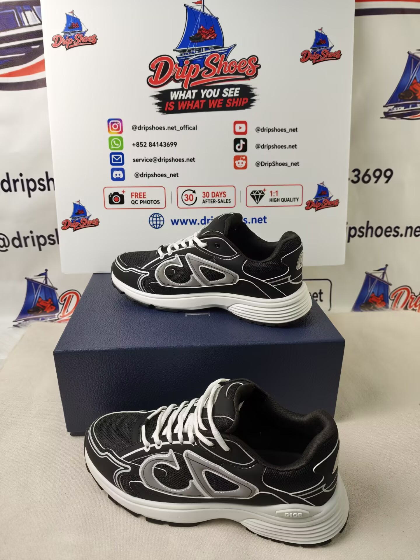 Dior B30 Sneakers Black Coffee Color 3SN279ZND-H969 