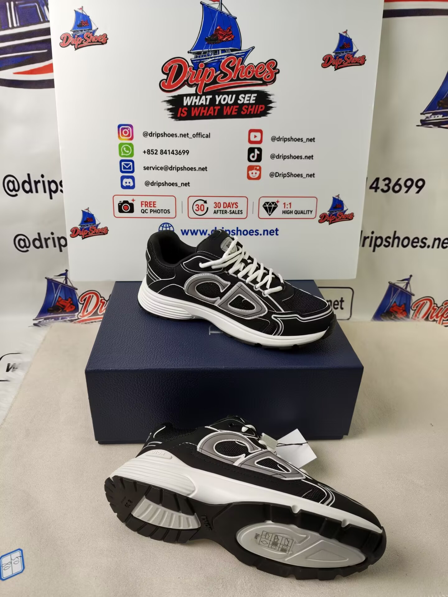 Dior B30 Sneakers Black Coffee Color 3SN279ZND-H969 