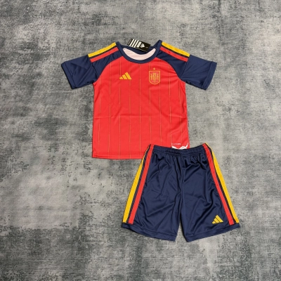 Kids 2026 Spain Home Jersey, Sizes 16-28 01