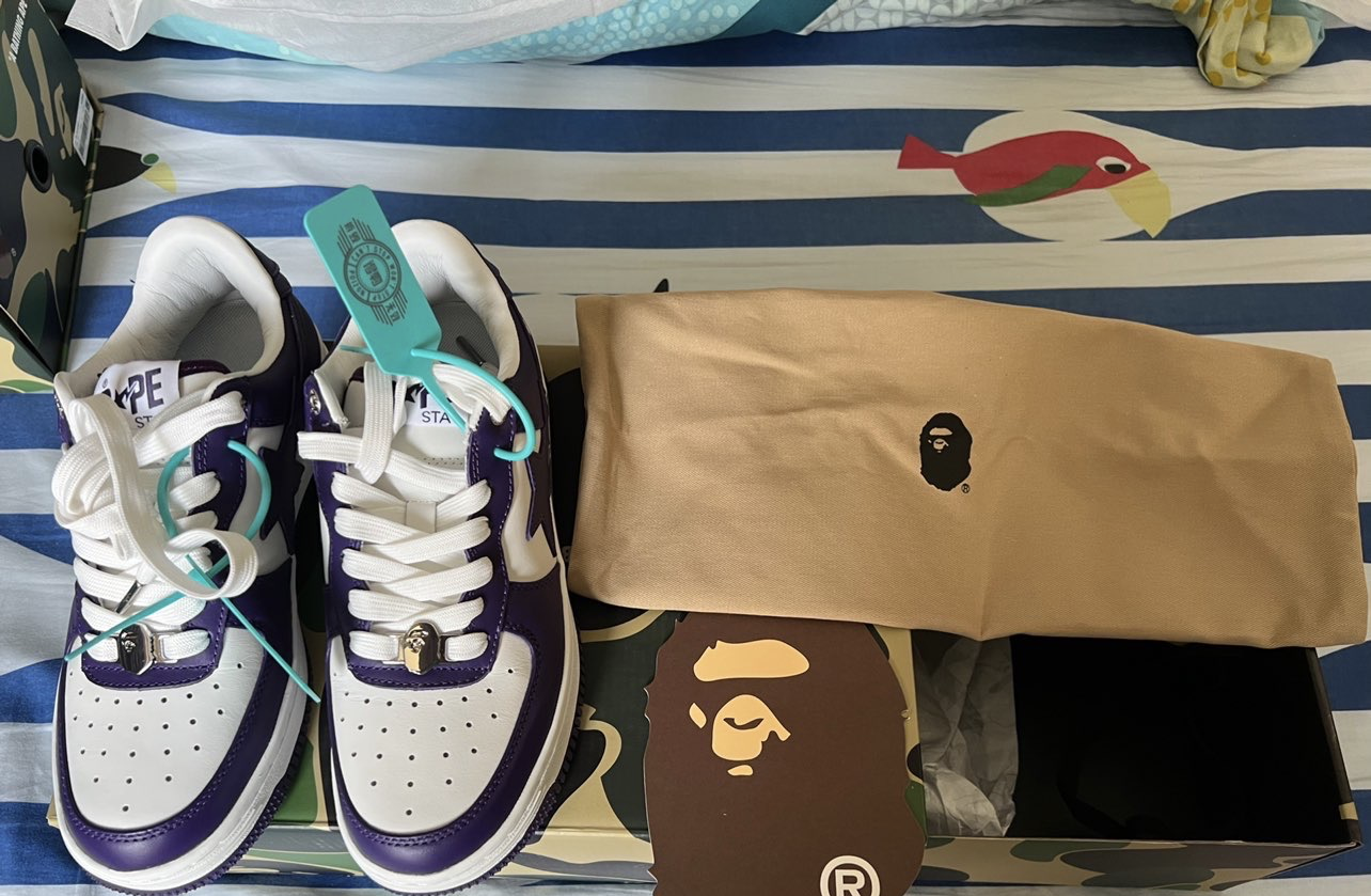 A Bathing Ape Bape Sta Low White Purple 1170 0191 007 review colar 01