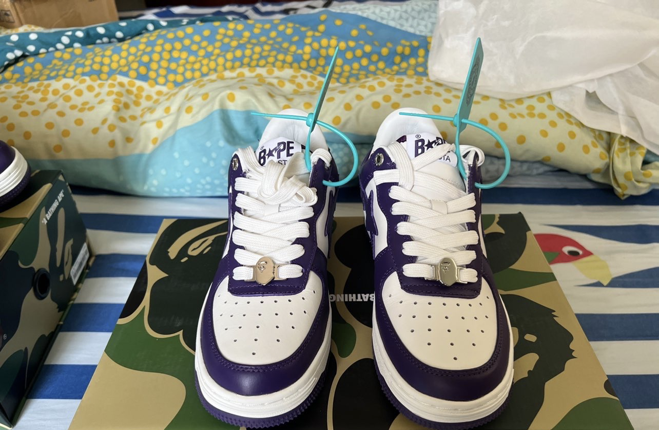 A Bathing Ape Bape Sta Low White Purple 1170 0191 007 review colar 00