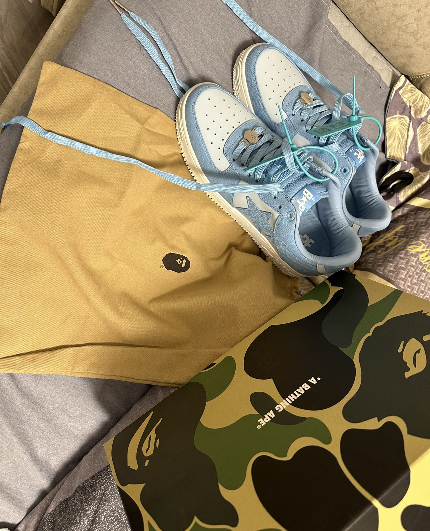 A Bathing Ape Bape Sta Low All Sky Blue OZXSHM-191-006K review vava 03