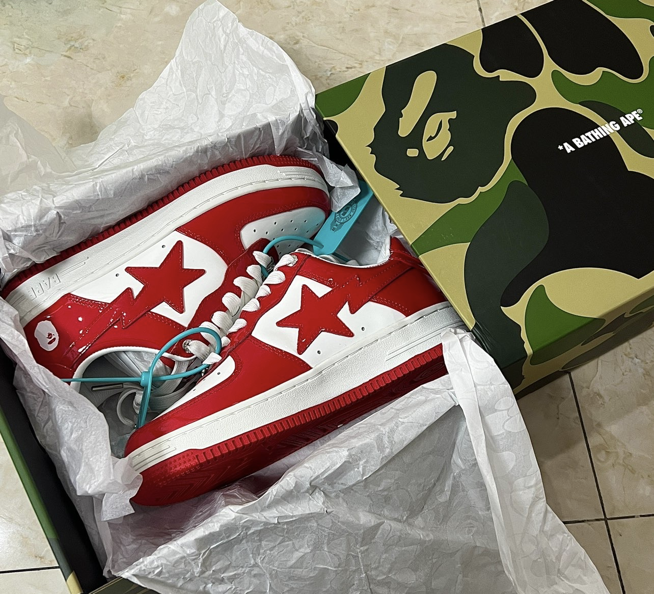 A Bathing Ape Bape Sta Low Red And White Mirror Surface 1170 191 022 review sylvia 02