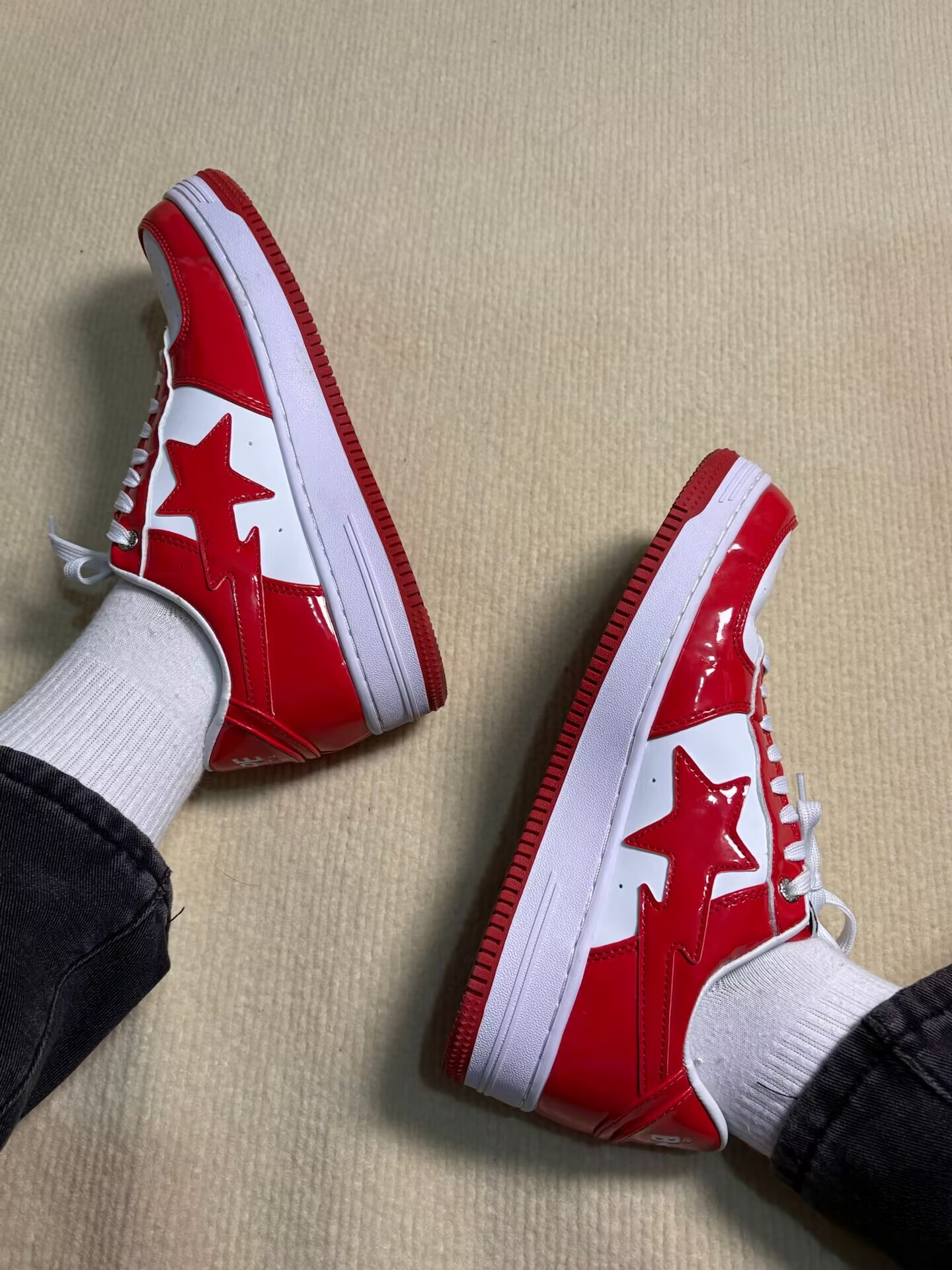 A Bathing Ape Bape Sta Low Red And White Mirror Surface 1170 191 022 review ShadowViper 02