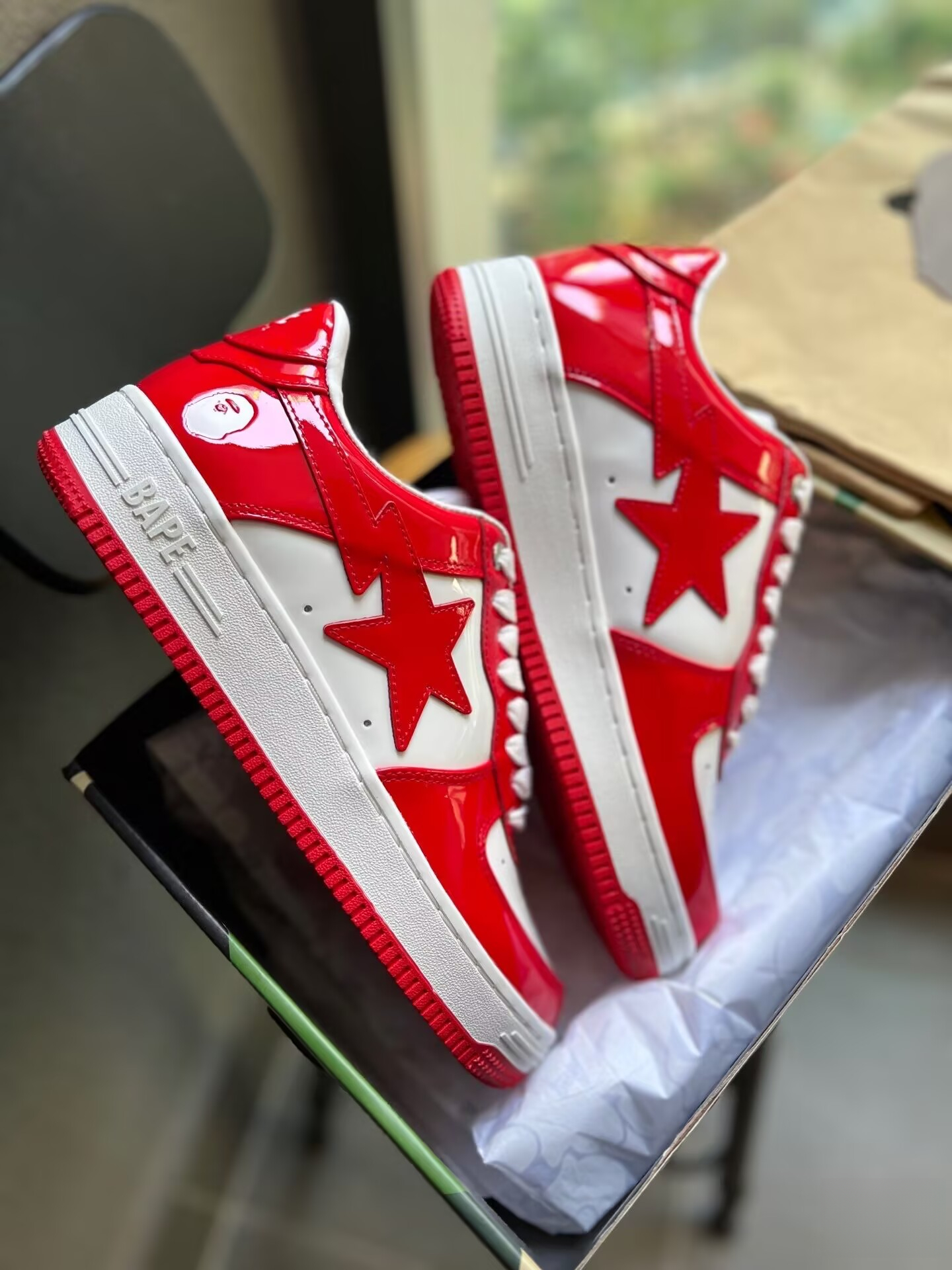 A Bathing Ape Bape Sta Low Red And White Mirror Surface 1170 191 022 review NeonStrike 01