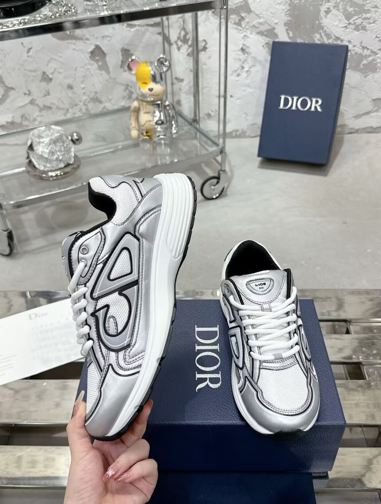 Dior 'B30' Sneakers Black Silver 3SN279 ZMA1 6141  review 2