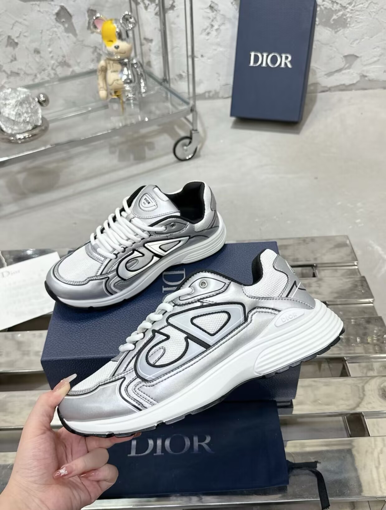 Dior 'B30' Sneakers Black Silver 3SN279 ZMA1 6141  review 0