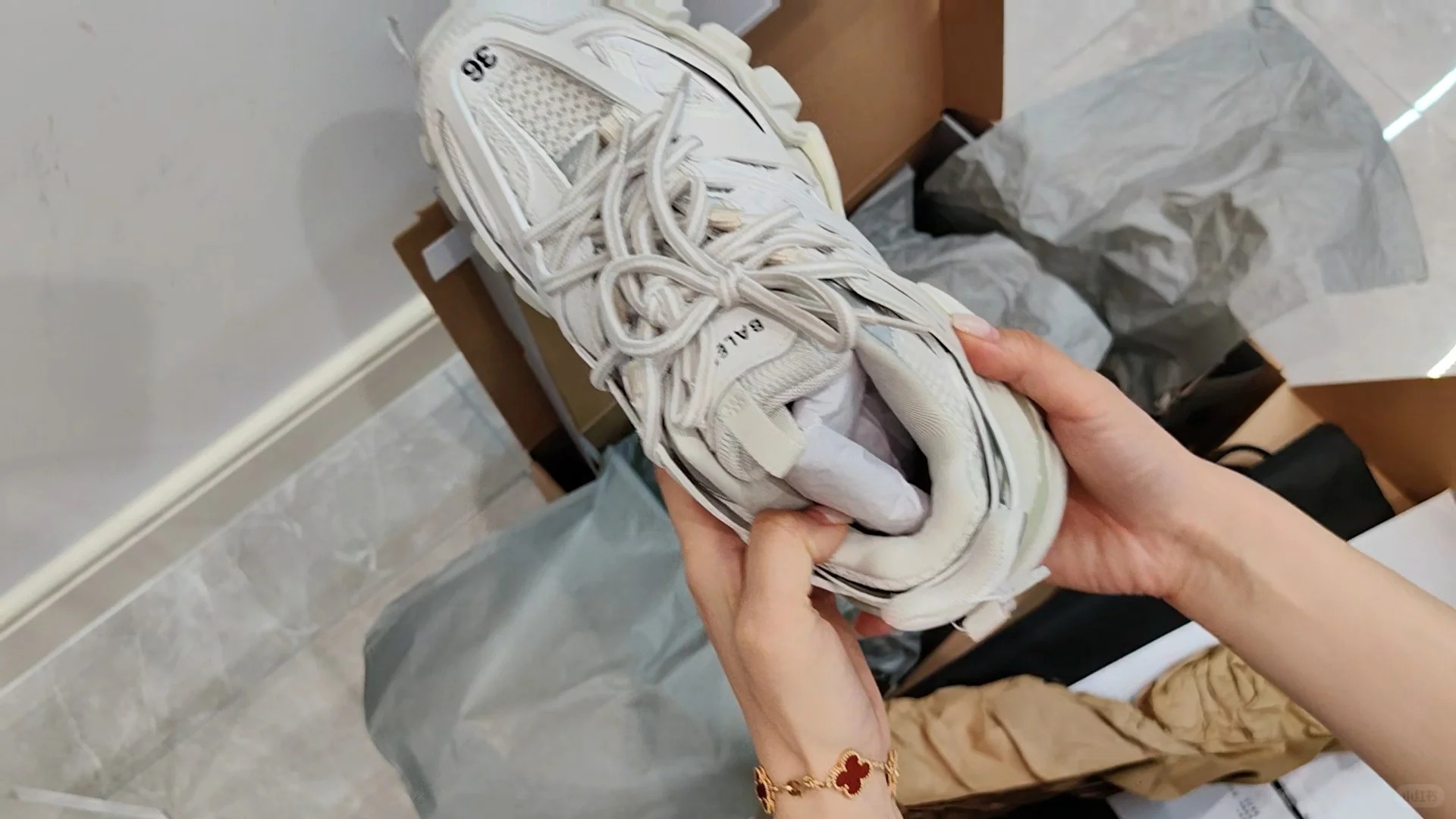 Balenciaga Track Sneaker Beige 542436 W1GB5 4162  review Zachary 01