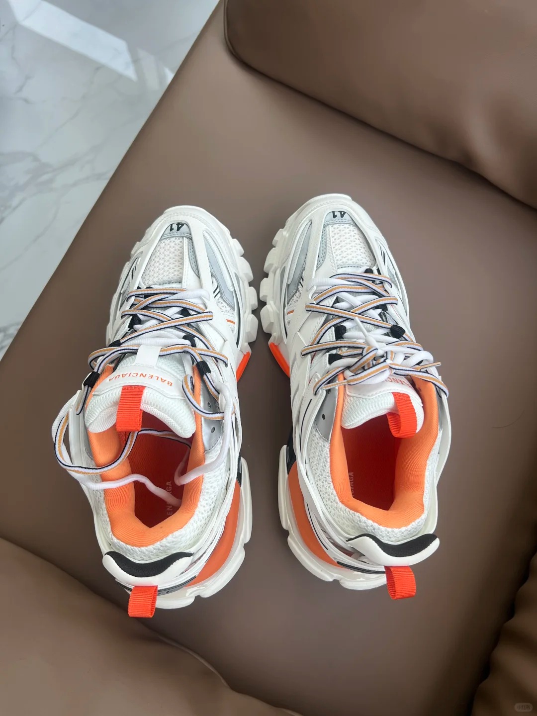 Balenciaga Track White Orange Black 542436 W1GB1 9059 Without LED review Victoria 00