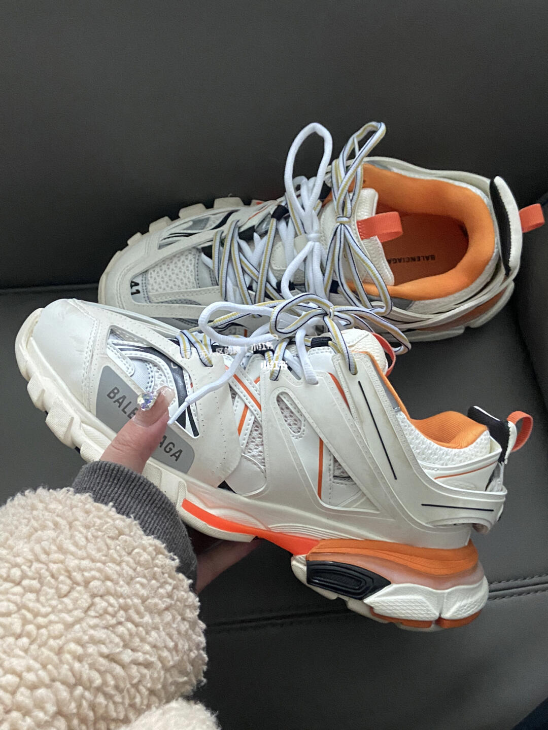 Balenciaga Track Led White Orange 542436 W1GB7 9059 review Leah