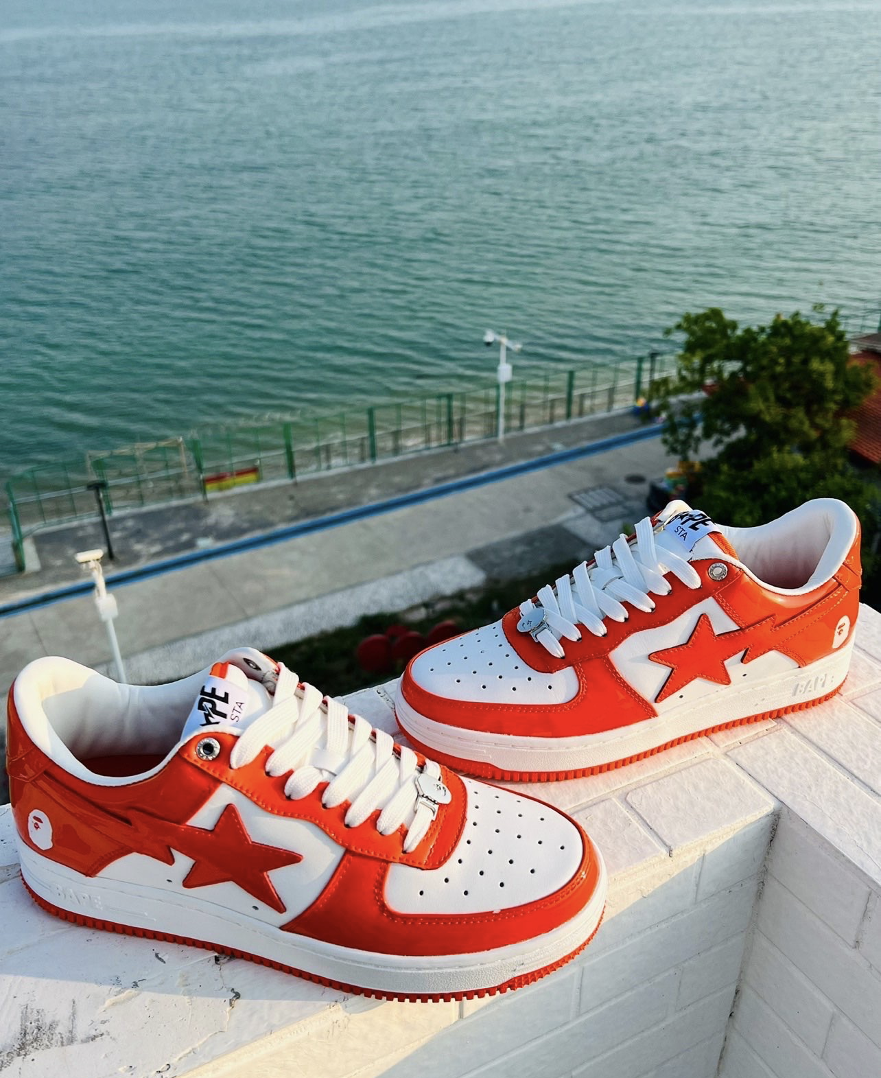 A Bathing Ape Bape Sta Low Red And White Mirror Surface 1170 191 022 review jissoo 01