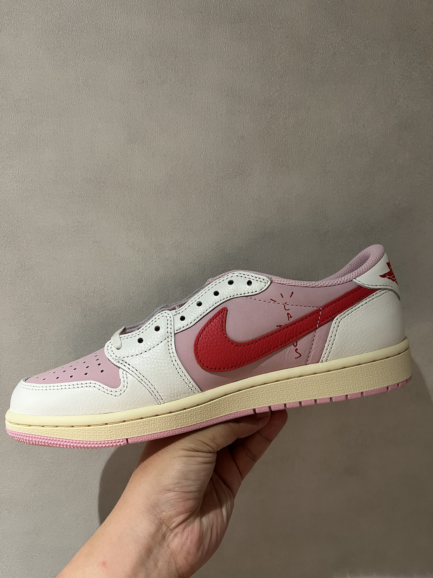 Travis Scott x Air Jordan 1 Low Red Low Hook Tropic Pink  IQ7604-101 review jisoso 00