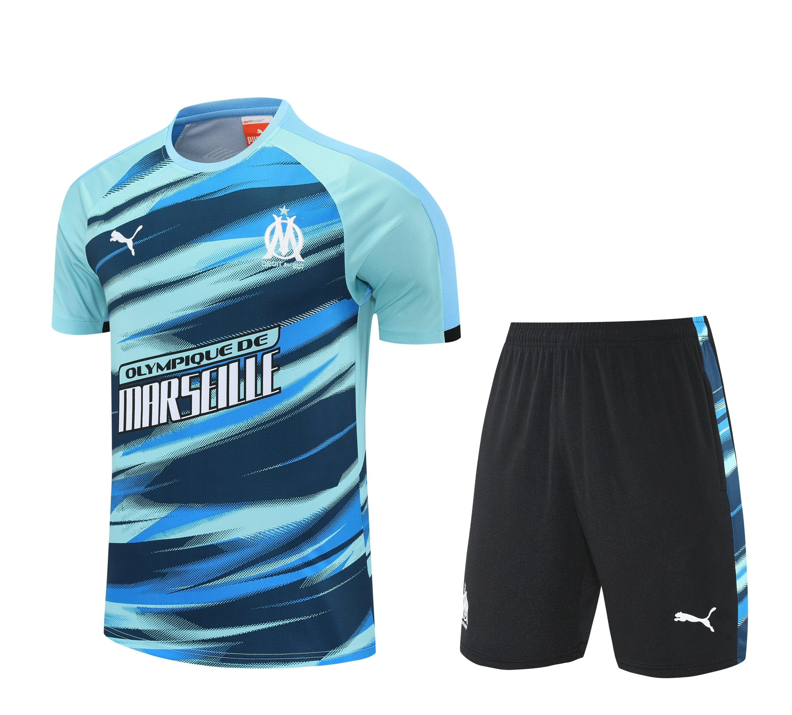 Kit de Treinamento da Temporada 2025-2026 do Marseille Azul e Preto