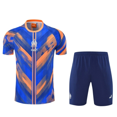 Conjunto de Treinamento de Marselha Temporada 2025/2026 Laranja-Azul 01