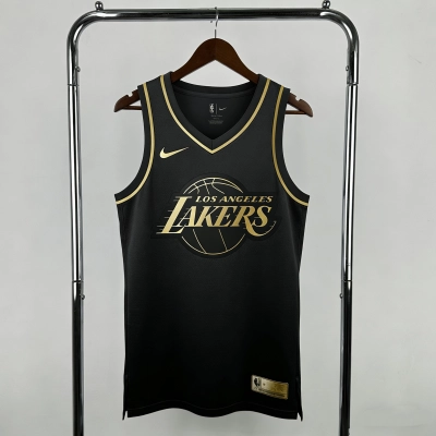 Los Angeles Lakers preto dourado Camiseta Dončić nº 77  01