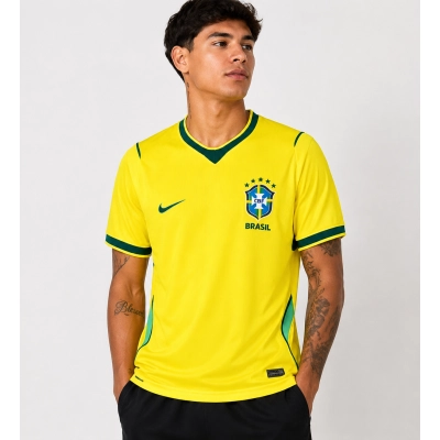 2026/2027 Copa Do Mundo Camisa Brazil Camiseta 1 Torcedor Amarela 01