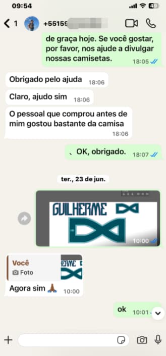 Feedback de cliente pelo WhatsApp