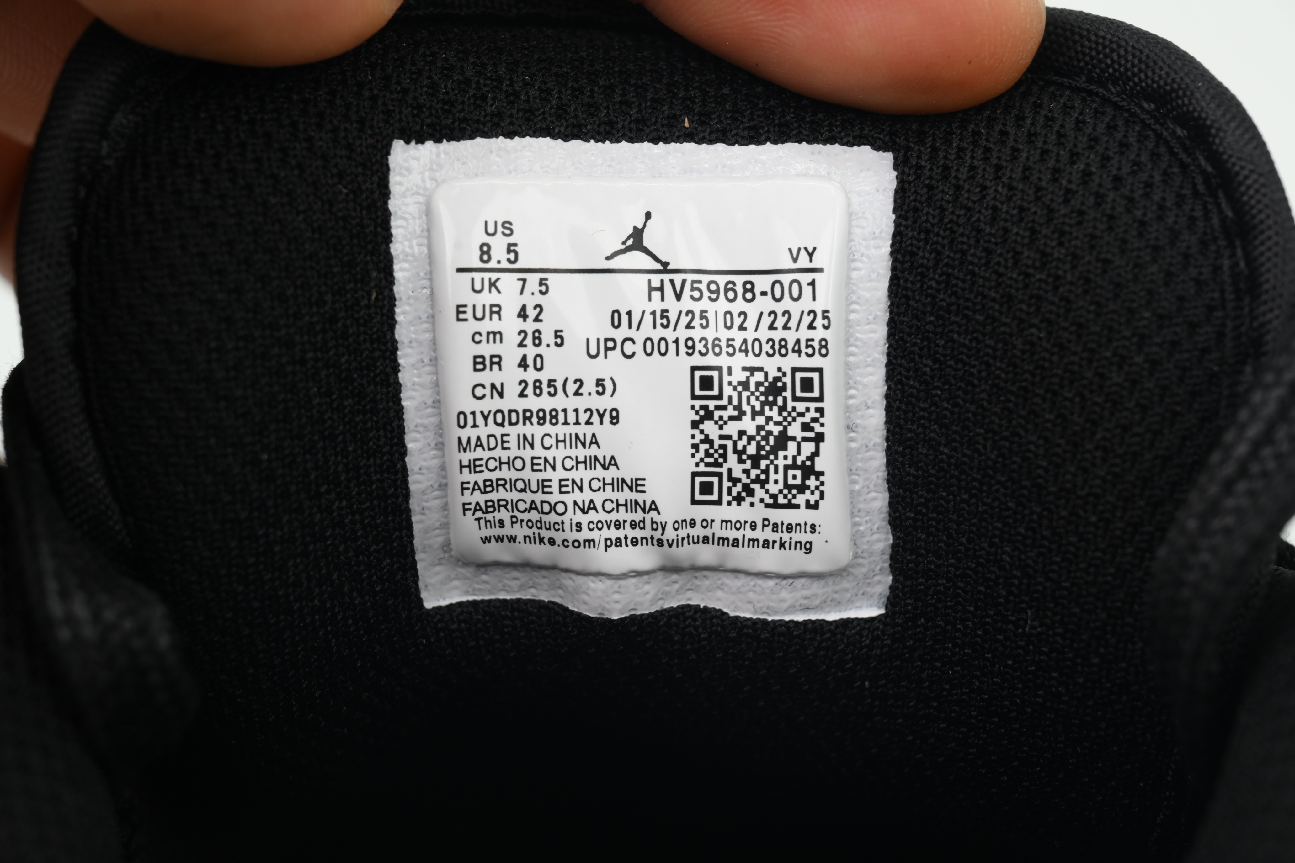 Air Jordan 1 Low 'Black White Dark Gum' HV5968-001