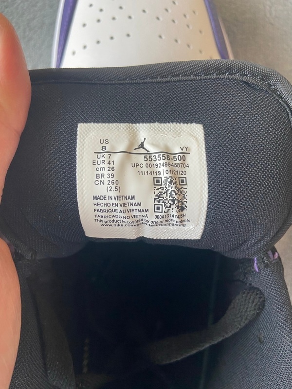Air Jordan 1 Low Court Purple 553558-500