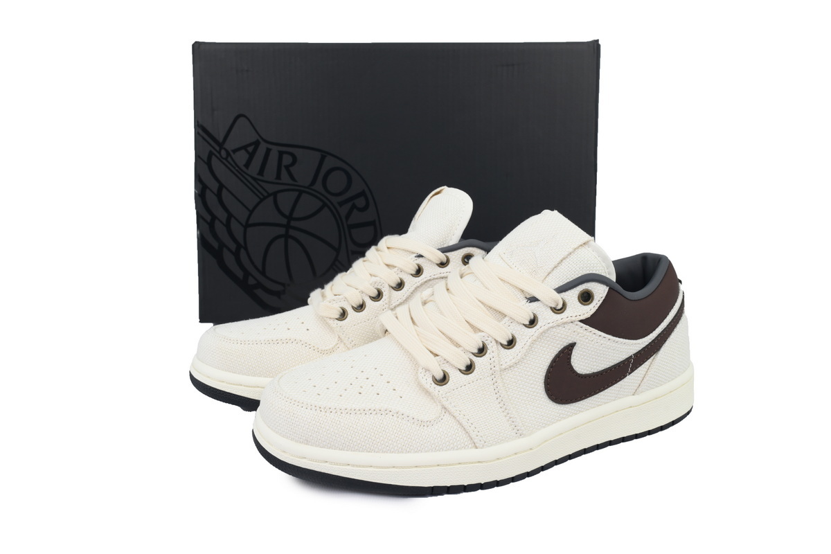 Air Jordan 1 Low Premium 'Ivory Baroque Brown' IB8058-110