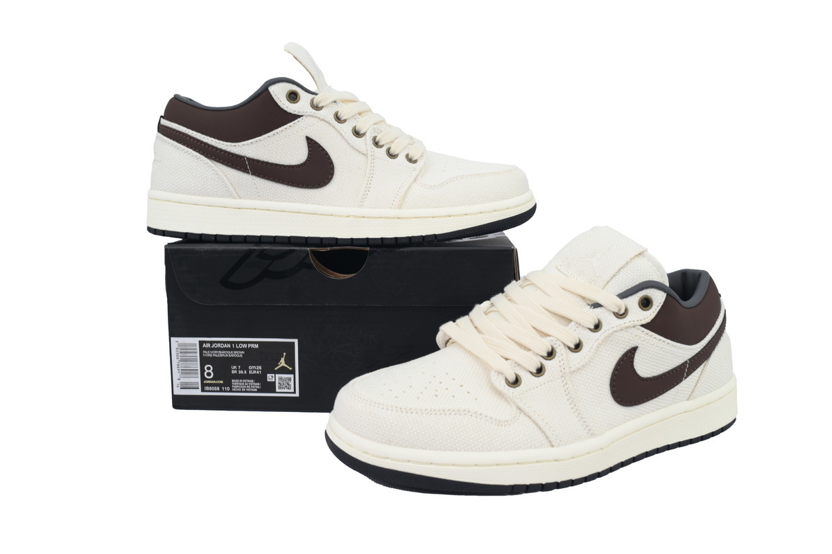 Air Jordan 1 Low Premium 'Ivory Baroque Brown' IB8058-110