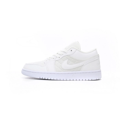 Air Jordan 1 Low Quilted “Triple White” DB6480-100 01