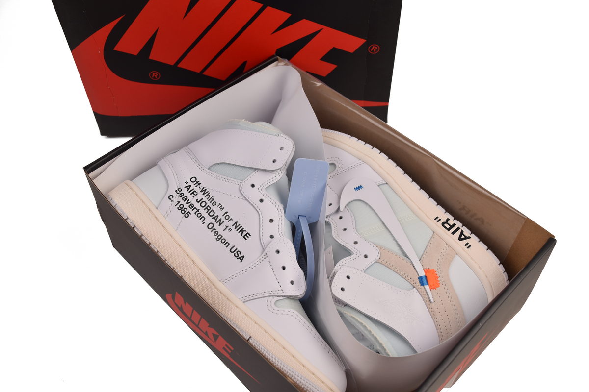 OFF WHITE X Air Jordan 1 White AQ0818-100