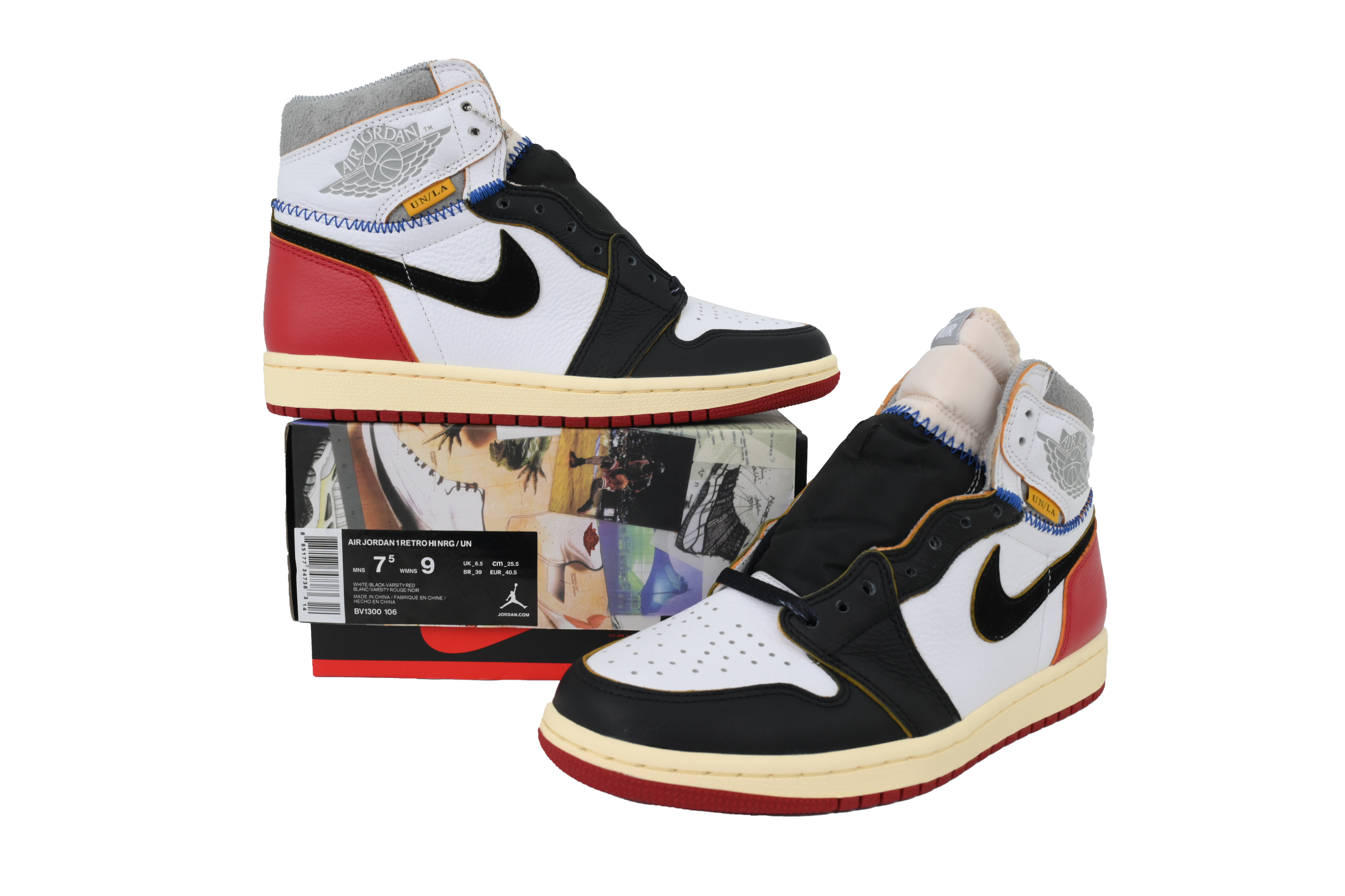 Union X Air Jordan 1 OG Hi Retro“Black Toe” BV1300-106