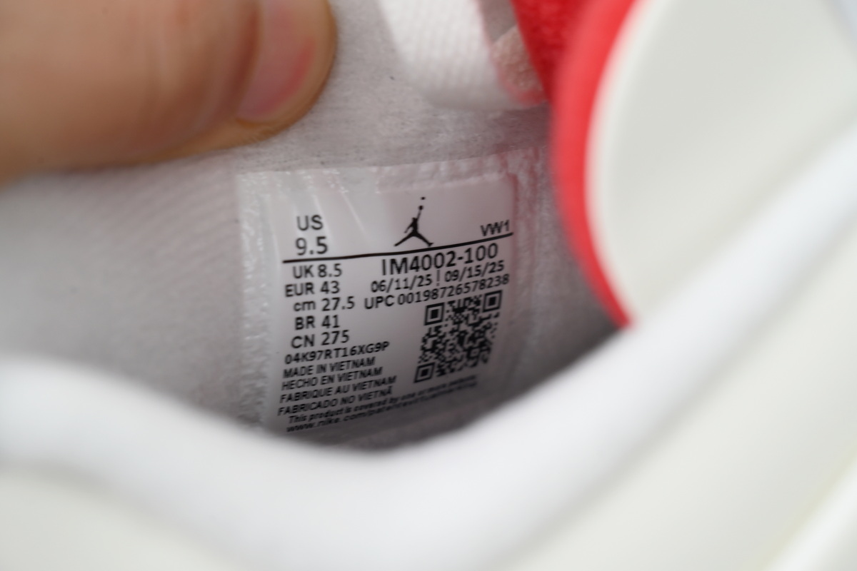 Air Jordan 4 Retro White Black And Red IM4002-100