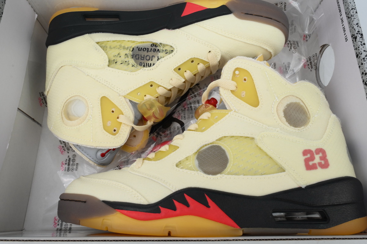 OFF-WHITE x Air Jordan 5 “Sail” DH8565-100