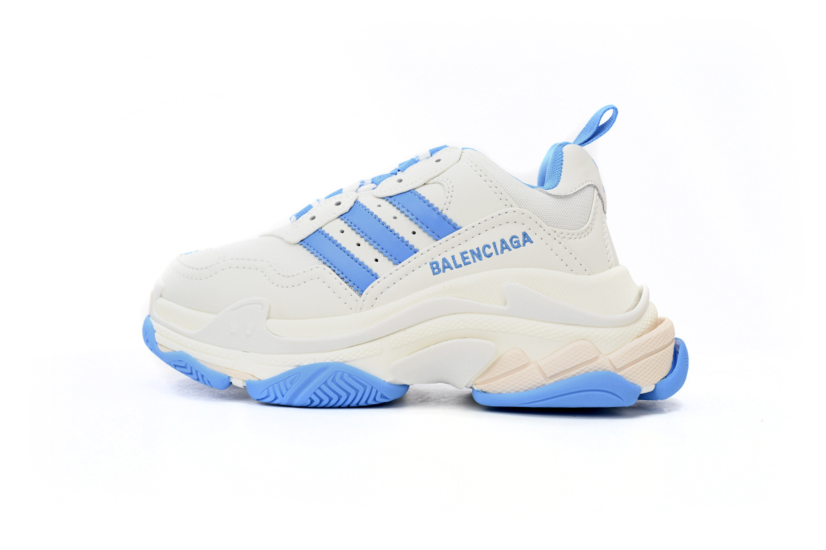 adidas x Balenciaga Triple S White And Blue Bars 712764 W2ZB3 9040