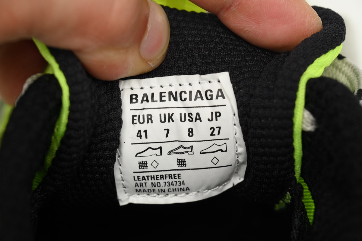 Balenciaga 3XL Black Black Fluorescent Green 734734 W3XL6 7019