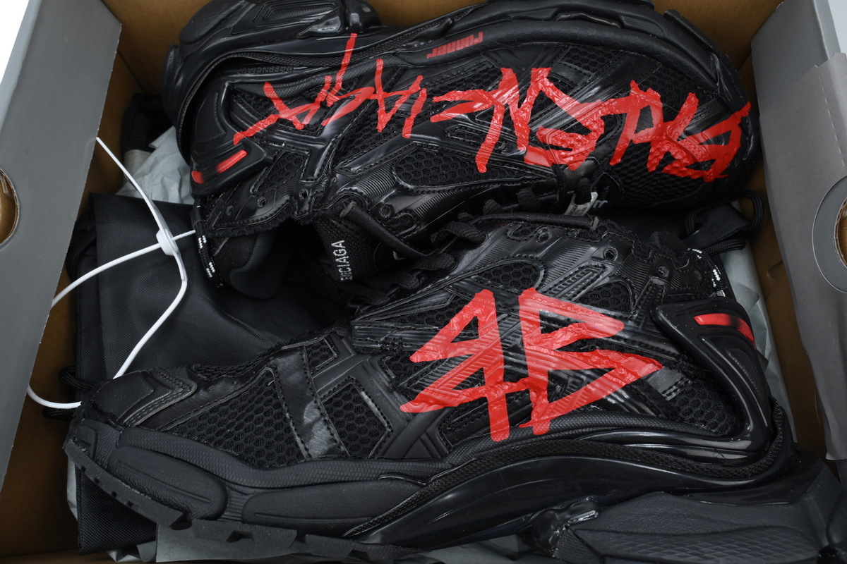 Balenciaga Runner Black And Red Characters 677402 W3RB1 0102