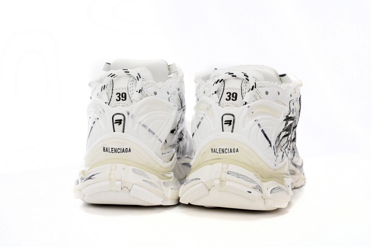 Balenciaga Runner White And Black Characters 677402 W3RBQ 9010