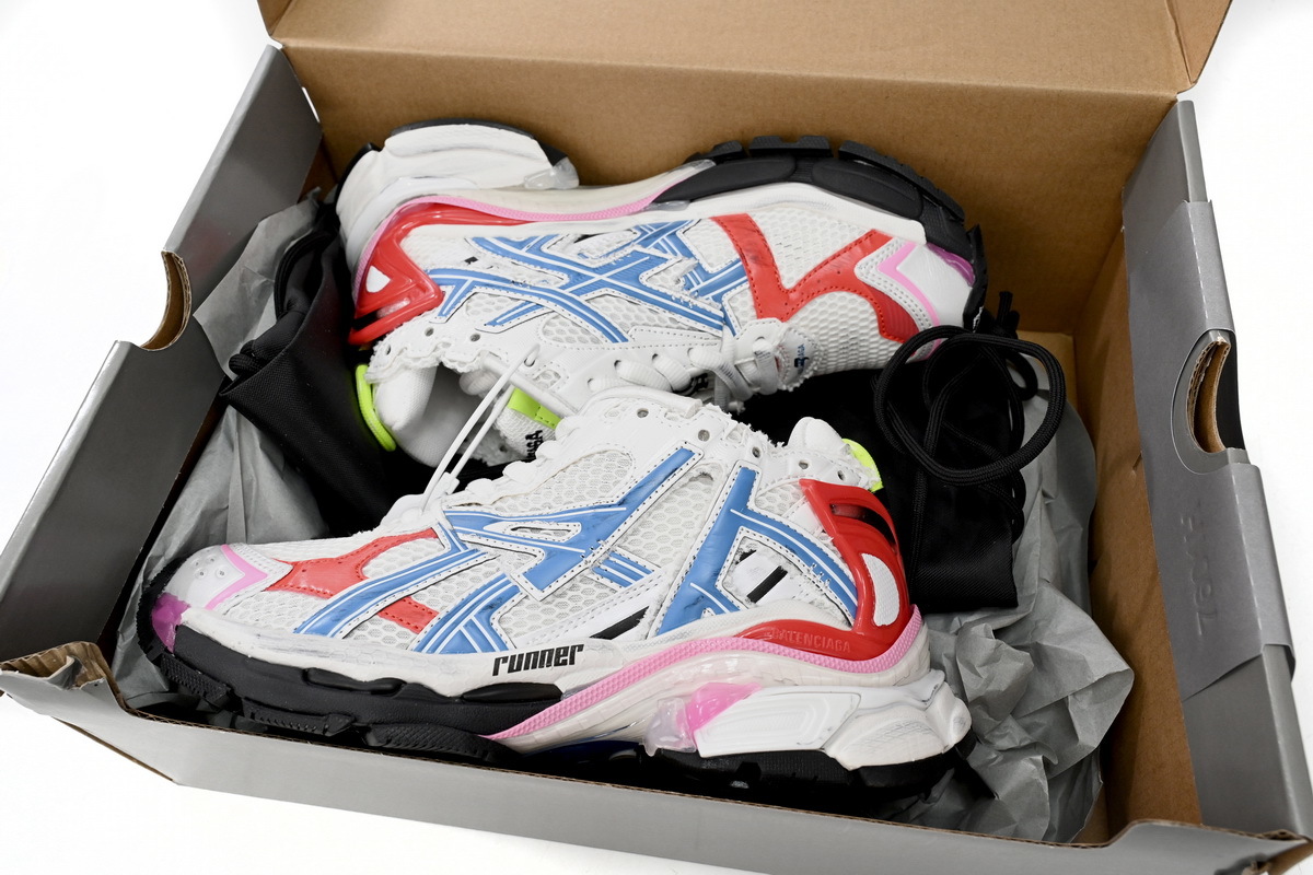 Balenciaga Runner White Blue Red 677402 W3RB6 9645