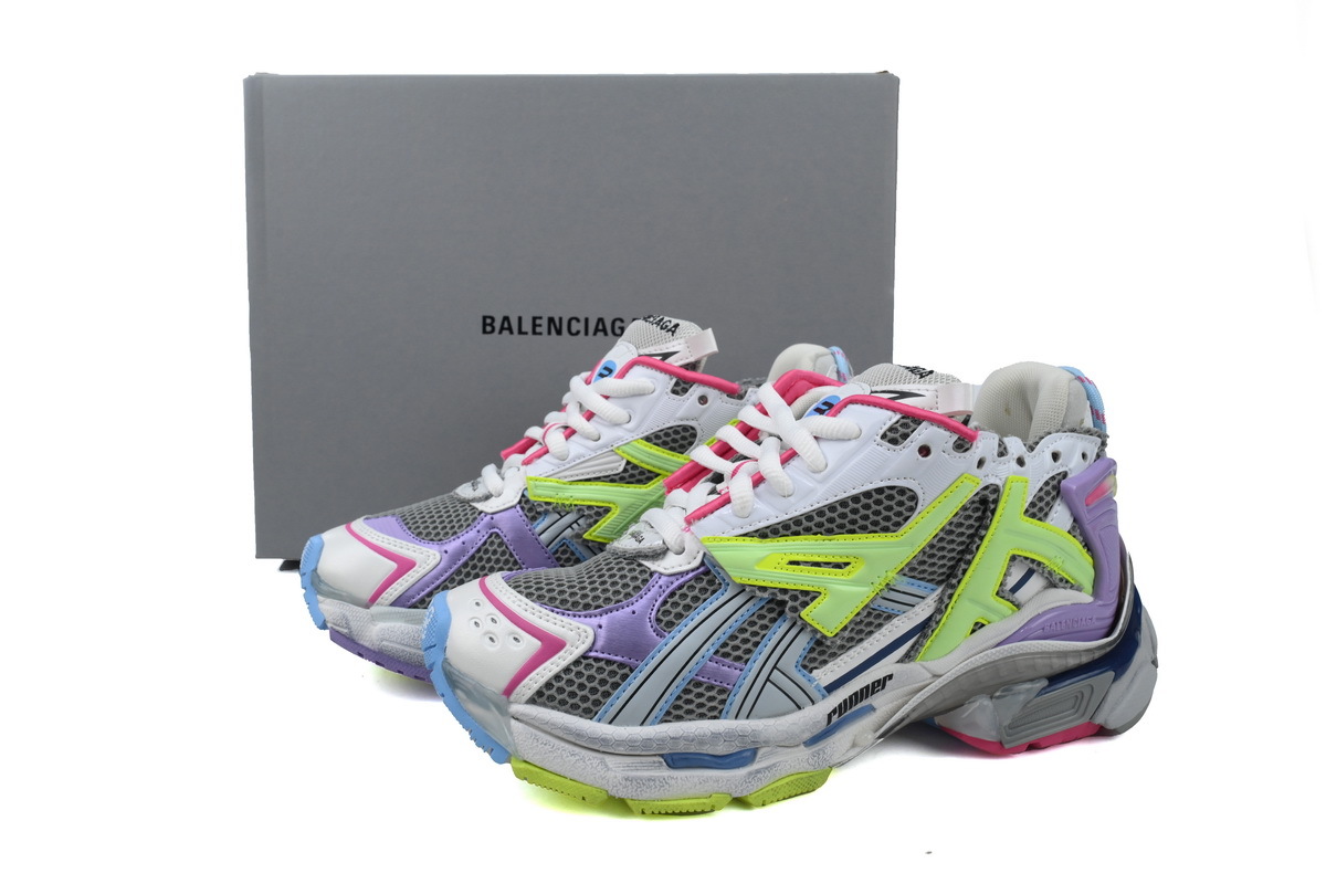 Balenciaga Runner White Yellow Purple 677403 W3RBB 9069