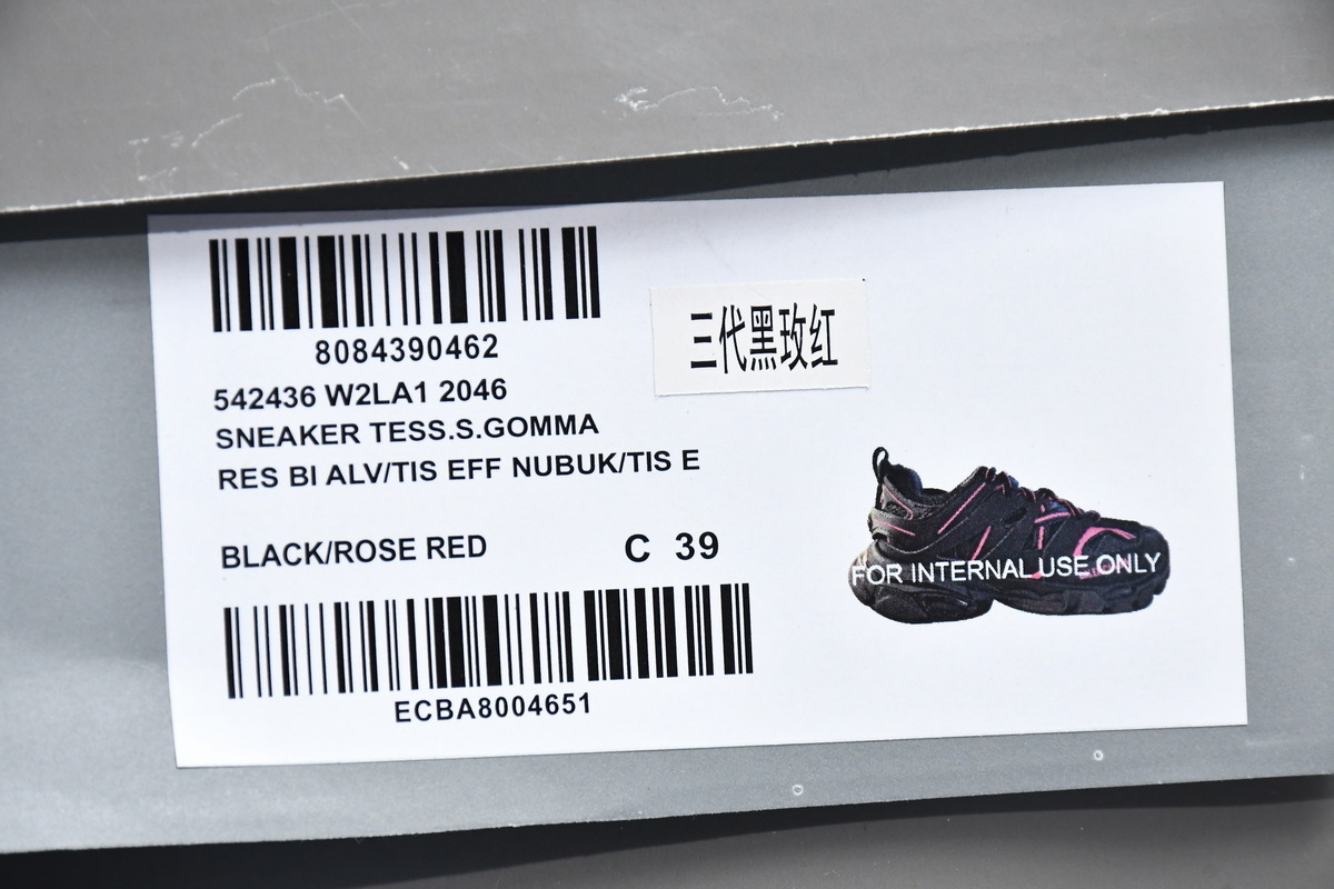 Balenciaga Track Sneaker Black Rose Red 542436 W2LA1 2046