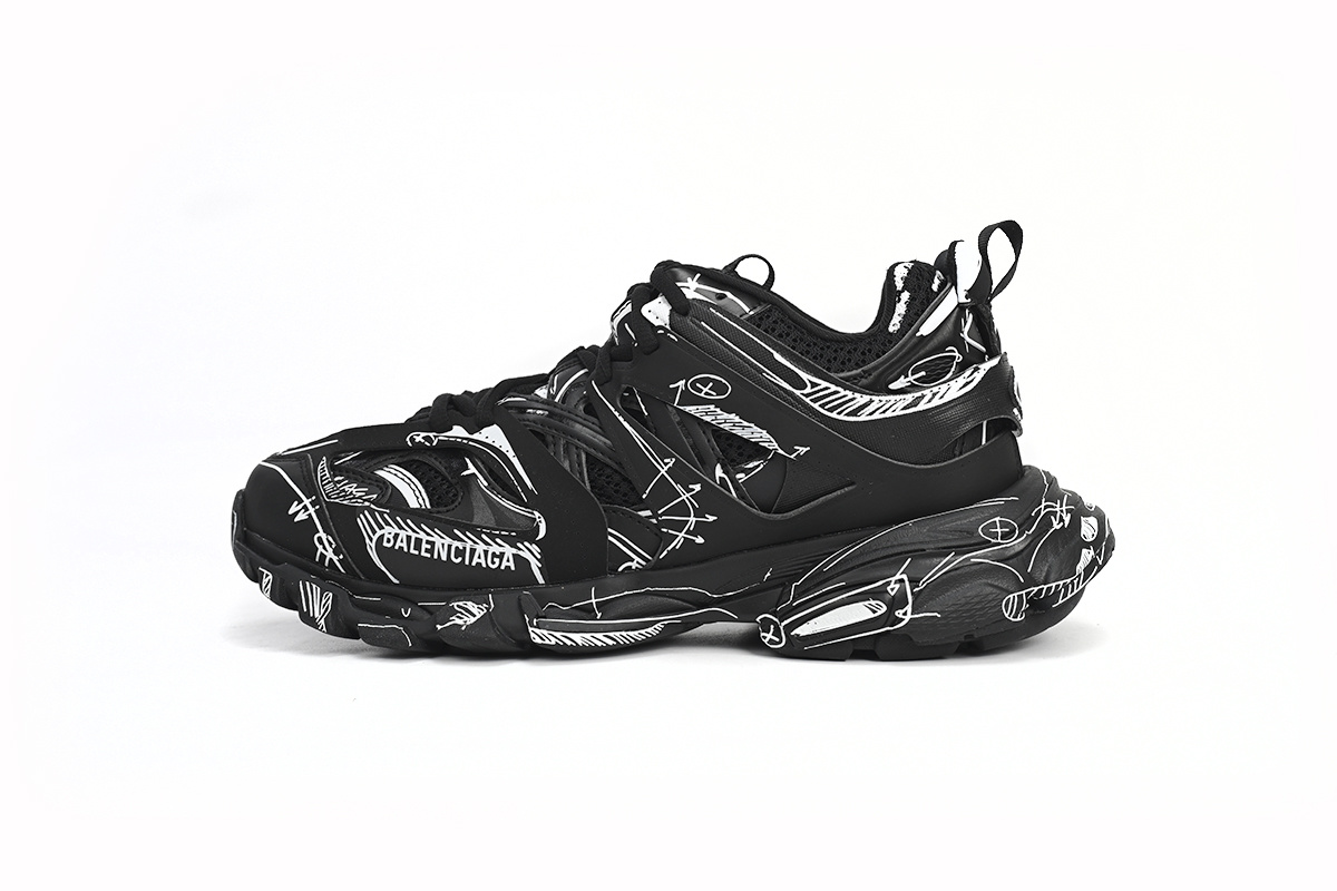 Balenciaga Track SneakerBlack Black-And-White Painting 542023 W3SR2 2315