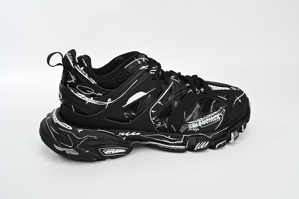 Balenciaga Track SneakerBlack Black-And-White Painting 542023 W3SR2 2315