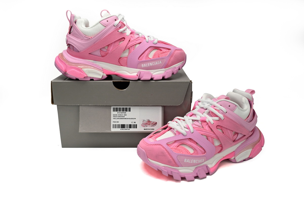 Balenciaga Track SneakerBlack Rice White Pink 542436 W3SU5 5090