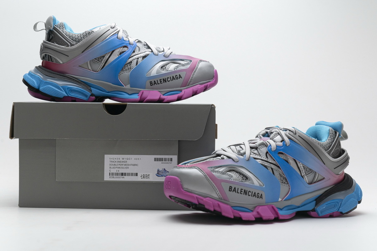 Balenciaga Track SneakerBlue Pink Silver 542436 W1GC1 4051