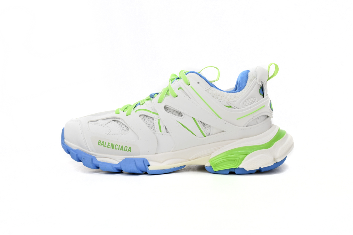 Balenciaga Track SneakerGreen, White, and Blue 542436 W2BC3 0285